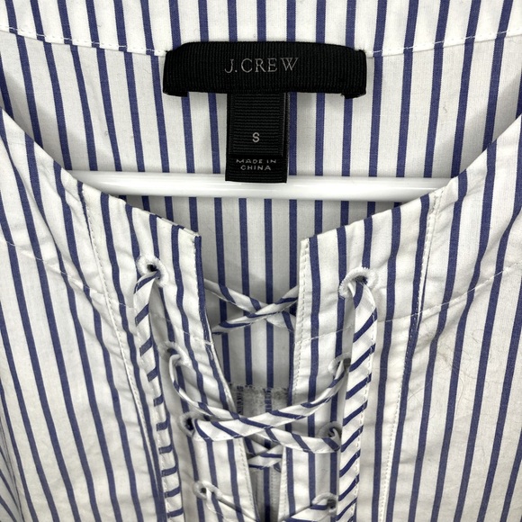 J.Crew Blue Pin Stripe, Sleeveless Cotton Dress - Picture 3 of 7